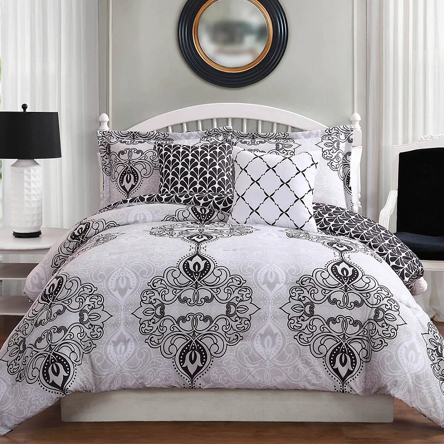 Studio 17 Celine Reversible Comforter Set in Charcoal