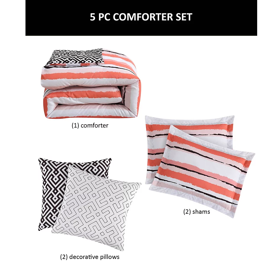  Studio 17 Colman Reversible Comforter Set in BlushWhite