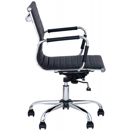  Studio 55D Serge Black Low Back Swivel Office Chair