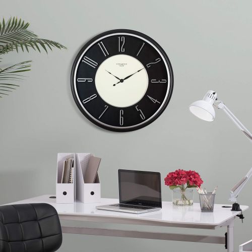  Studio Designs Home Industrial Loft 15 inches Metal Wall Clock, Brushed Steel