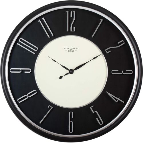  Studio Designs Home Industrial Loft 15 inches Metal Wall Clock, Brushed Steel