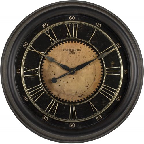  Studio Designs Home Industrial Loft 15 inches Metal Wall Clock, Brushed Steel