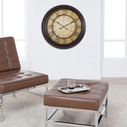  Studio Designs Home Industrial Loft 15 inches Metal Wall Clock, Brushed Steel