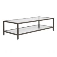 Studio Designs Home 71000.0 Camber Rectangle Coffee Table in Pewter with Clear Glass