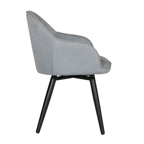  Studio Designs Home Dome Upholstered Swivel Dining, Office Chair with Arms and Metal Legs, in Heather Grey