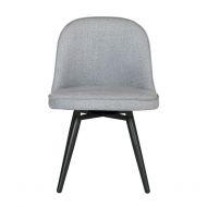 Studio Designs Home Dome Upholstered Armless Swivel Dining, Office Side Chair with Metal Legs in Heather Grey