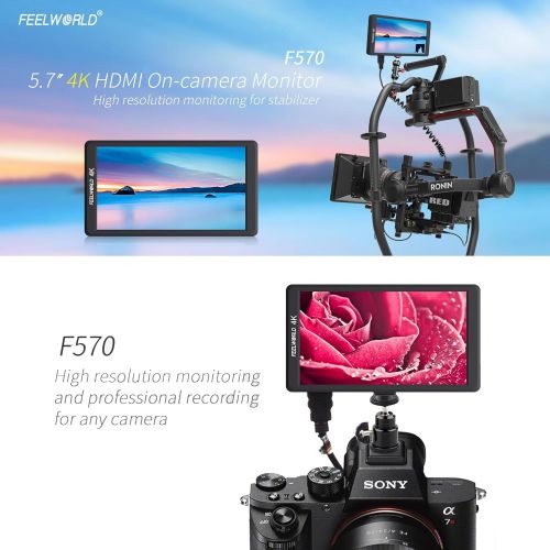  FEELWORLD F570 5.7 1920x1080 IPS On-Camera Monitor with 4K HDMI Input and Output, Focus Assist, Histogram, Zebra Exposure, False Color, Check Field, Color Temperature Adjust