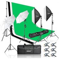 EMART Emart 2000W Photography Video Studio Lighting Kit, Softbox Umbrella Continuous Photo Lighting, 8.5 x 10 Feet Backdrop Stand Support System, 3 Muslin Backdrops