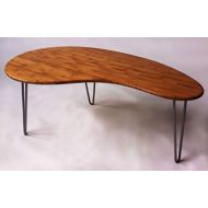 Studio1212 Mid Century Modern CoffeeCocktail Table Kidney Bean Shaped Atomic Eames Era Boomerang Design in Natural Caramelized Bamboo