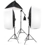 StudioFX 2400 Watt Large Photography Softbox Continuous Photo Lighting Kit 28 x 20 + Boom Arm Hairlight with Sandbag by Kaezi