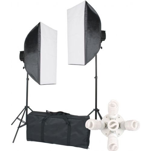  StudioFX 2400 Watt Large Photography Softbox Continuous Photo Lighting Kit 28 x 20 + Boom Arm Hairlight with Sandbag by Kaezi