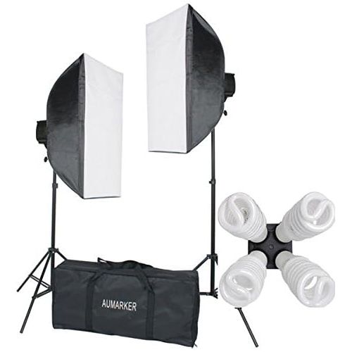  StudioFX H9004SB2 2400 Watt Large Photography Softbox Continuous Photo Lighting Kit 16 x 24 + Boom Arm Hairlight with Sandbag H9004SB2 by Kaezi