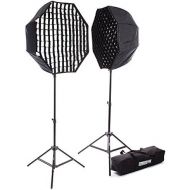 StudioPRO Octagon Speedlight EZ Softbox with Grid 30 Flash Bracket Kit with Carrying Case