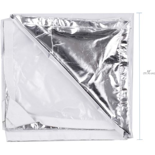  StudioPRO Fovitec - 1x 36 inch Photography Collapsible Sun Scrim Diffuser - [EZ Set-up][Durable Nylon][Lightweight][White/Silver Fabric]