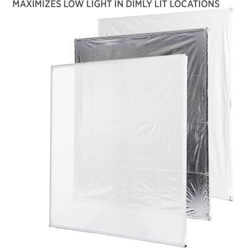  StudioPRO Fovitec - 1x 30 inch Photography Collapsible Sun Scrim Diffuser - [EZ Set-up][Durable Nylon][Lightweight][White/Silver Fabric]