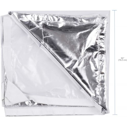  StudioPRO Fovitec - 1x 30 inch Photography Collapsible Sun Scrim Diffuser - [EZ Set-up][Durable Nylon][Lightweight][White/Silver Fabric]