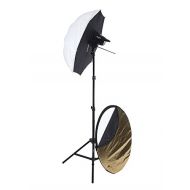 StudioPRO Professional Photography Lighting Kit One 100W/s Monolight 33 Umbrella Speedlite Brolly Softbox (5 in 1 Reflector 42 Studio Portrait Kit)