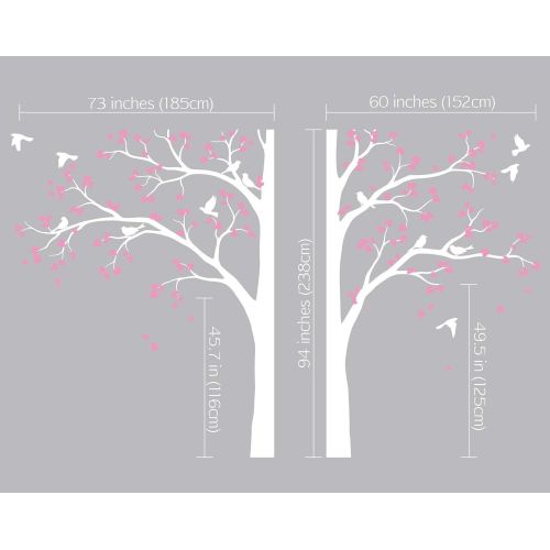  StudioQuee Large tree decal Huge White Tree wall decal Stickers Corner Wall Decals Wall Art Tattoo White tree