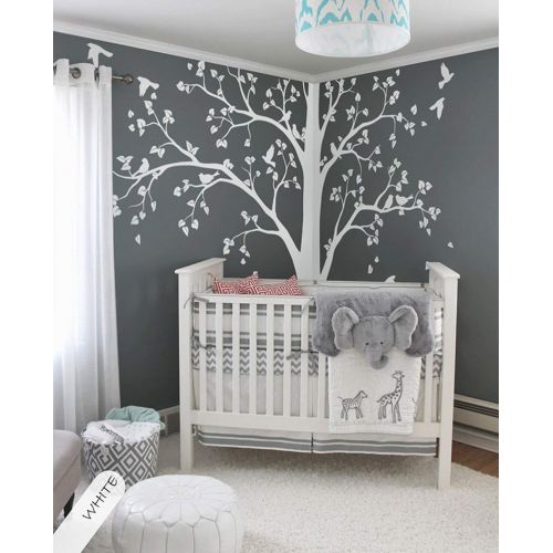  StudioQuee Large tree decal Huge White Tree wall decal Stickers Corner Wall Decals Wall Art Tattoo White tree