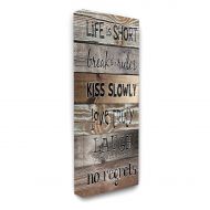 The Stupell Home Decor Collection Life is Short Planked Canvas Wall Art