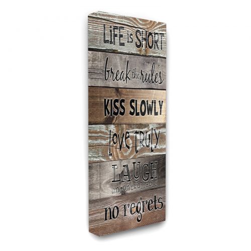  The Stupell Home Decor Collection Life is Short Planked Canvas Wall Art