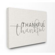 The Stupell Home Decor Collection Thankful Typography Oversized Stretched Canvas Wall Art, 24 x 1.5 x 30