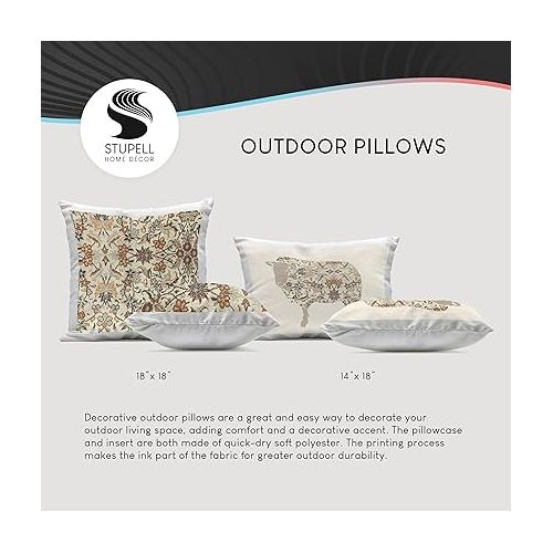  Stupell Industries Vintage Ski Lodge Outdoor Printed Throw Pillow, 18 x 18, Brown