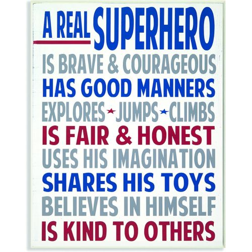  Stupell Industries Typography Art, Real Superhero Wall Plaque, 13 x 19, Design by Artist Words for The Soul