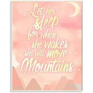 Stupell Industries Stupell Home Decor Let Her Sleep Pink Water Color Mountains Wall Plaque Art, 10 x 0.5 x 15, Proudly Made in USA