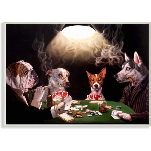  Stupell Industries Dog Poker Funny Pet Painting Wall Plaque, 10 x 15, Design by Artist Lucia Heffernan