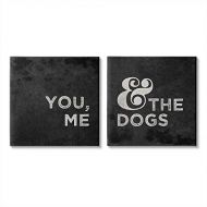Stupell Industries You Me and The Dogs Quote Family Pet Black White, Designed by Gigi Louise Wall Art, 2pc, Each 24 x 24, Canvas