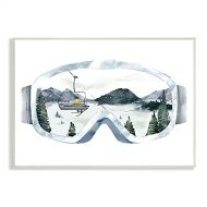 Stupell Industries Ski Mountain Reflection in Sports Goggles Winter Forest, Designed by Ziwei Li Wall Plaque, 13 x 19, Grey