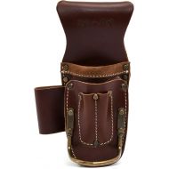 Style N Craft 98016 5 Pocket Pliers & Hammer Holder in Dark Tan Top Grain Leather