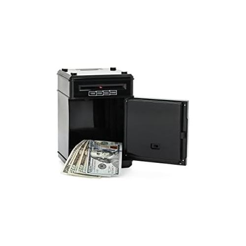  [아마존베스트]Stylebeauty Electronic Password Piggy Bank Cash Coin Can Money Locker Auto Insert Bills Safe Box Password ATM Bank Saver Birthday Gifts for Kids ( BLACK )