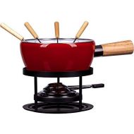 Stylen Cook Fondue Set Luca 8 TLG, Edelstahl, rot/schwarz, 18 cm