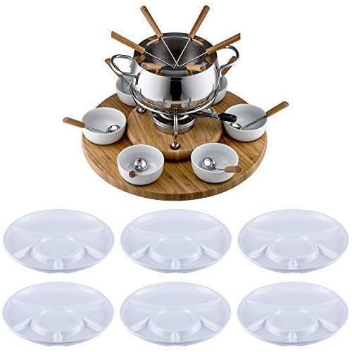  [아마존베스트]Stylen Cook Alexa Fondue Set Induction, Stainless Steel/Wood, 18 cm