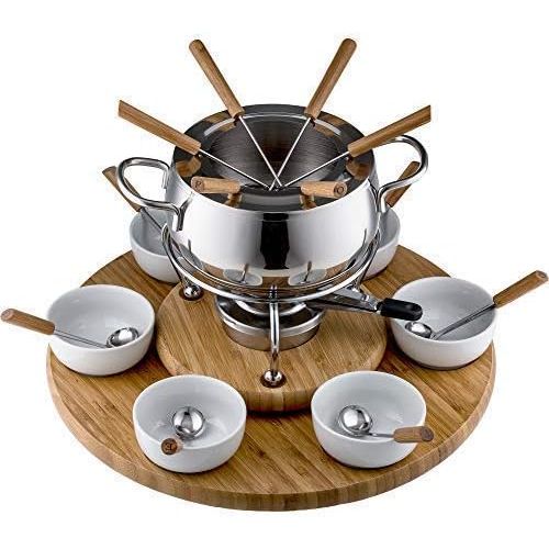  [아마존베스트]Stylen Cook Alexa Fondue Set Induction, Stainless Steel/Wood, 18 cm