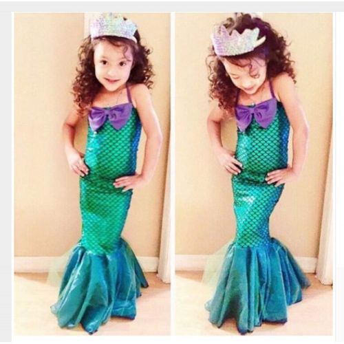  Styles I Love Kid Girls Lovely Princess Mermaid Tail Dress Birthday Party Halloween Costume Outfit