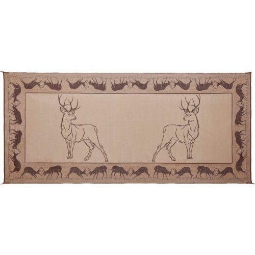  Stylish Camping PE1 Black/Brown/Beige 8-Feet x 18-Feet Deer Mat