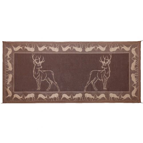  Stylish Camping PE1 Black/Brown/Beige 8-Feet x 18-Feet Deer Mat