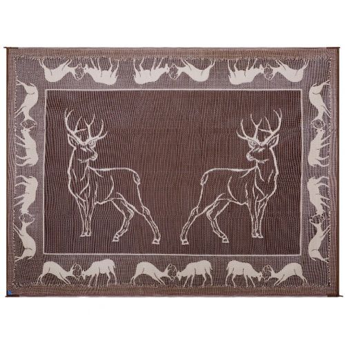  Stylish Camping PA1 Black/Brown/Beige 9-Feet x 12-Feet Deer Mat