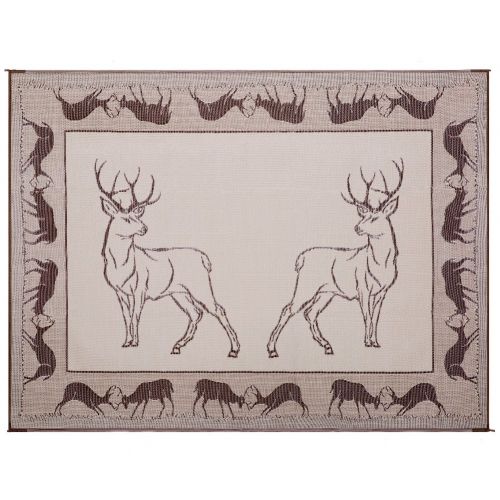  Stylish Camping PA1 Black/Brown/Beige 9-Feet x 12-Feet Deer Mat