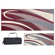 Stylish Camping GC5 Burgundy/Black 8-Feet x 20-Feet Graphic Reversible Mat