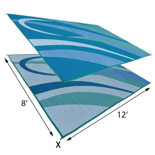  Stylish Camping GA3 Blue/Green 8-Feet x 12-Feet Graphic Mat