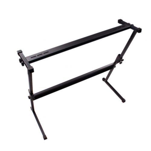  Stylishbuy Black Iron Z-Style Keyboard Stand, Adjustable Foldable Electronic Piano Stand, For Stage Show And Home Use(For 61 Keys Electric Piano)