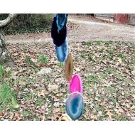 StyxxAndStonesStudio Brazilian Agate Wind chimes natural and dyed, rock wind chimes, stone wind chimes, agate sun catcher smmxd2