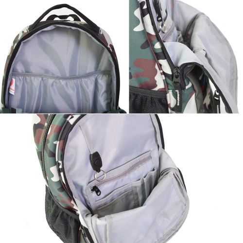  SuStore Camouflage Backpack for Boys High School Backpack Book Bag Men Quality College Backpack