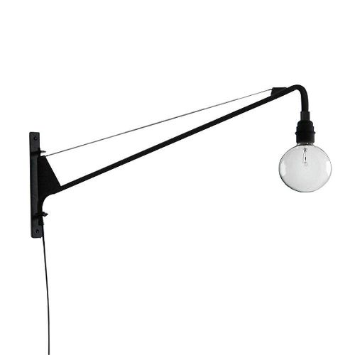  SuSuo SUSUO Lighting Open Bulb Style Swing Wall Lamp with 24 inches Black Swing Arm,Unique Plug-in Sconces Wall Lighting