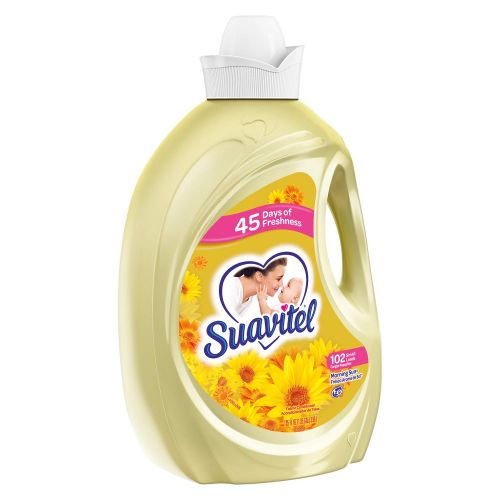  Suavitel SUAVITEL Fabric Softener, Morning Sun, 102 Laundry Loads, Laundry Supplies, Long Lasting, Sensitive Skin Fabric Softener, Softens Clothes, Sheets and Towels, 135 Ounce Bottle (Pack