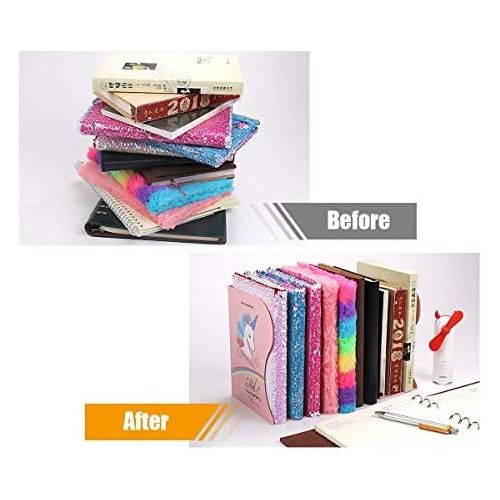  [아마존베스트]SubClap Adjustable Bookends Metal Book Racks for Kids, Expandable Cartoon Student Book Ends for Heavy Book, Book Holder Hold Books, Magazines, Cookbooks, Desktop Organizer for Room